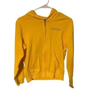 Coogi Women’s Yellow Hooded Zip Jacket Size Large